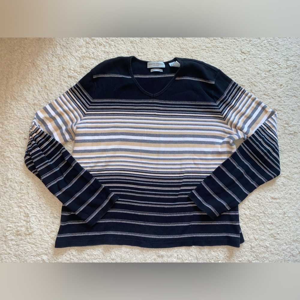 5/$20 Valerie stevens Striped long sleeve top